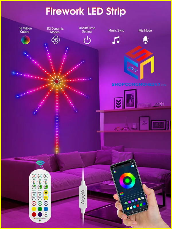 Bộ đèn led pháo hoa 11 tia 50cm 3